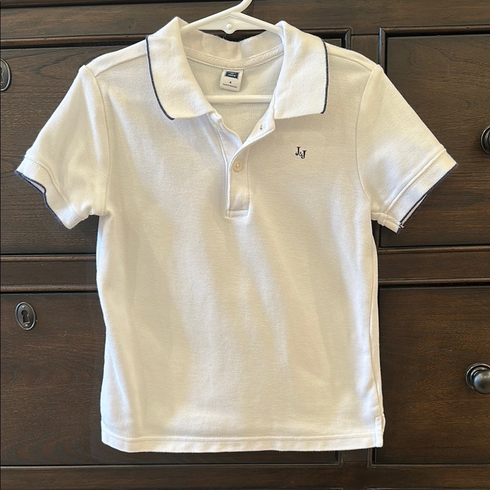 Boys White Polo Shirt by Janie and Jack
